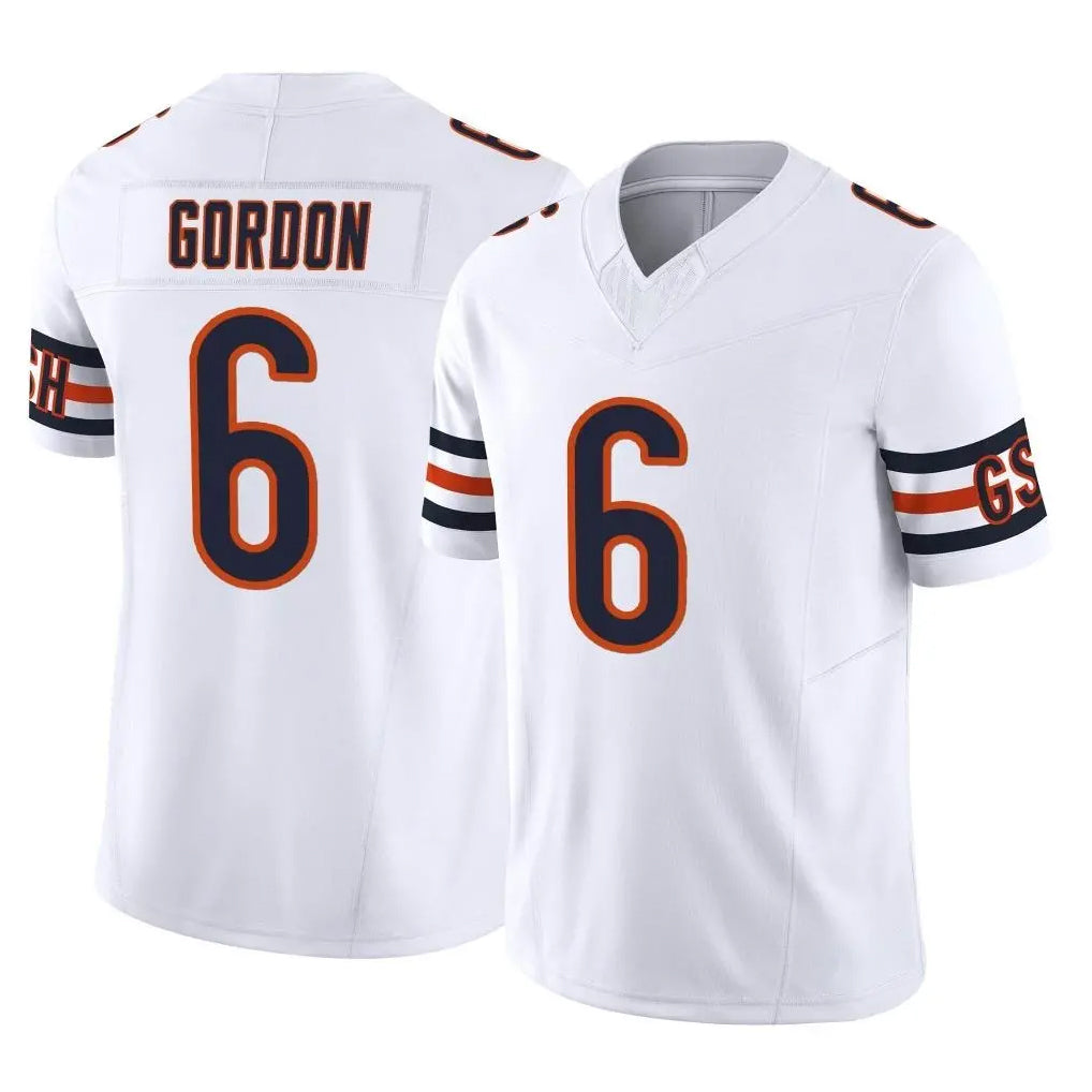 C.Bears #6 Kyler Gordon Player White Vapor F.U.S.E. Limited Home Game Kdoa Stitched Jerseys