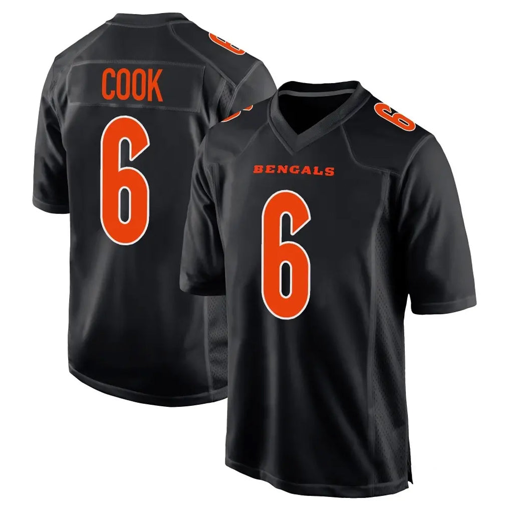 C.Bengals #6 Brian Cook Player Black Fashion Game Kdoa Stitched Jerseys