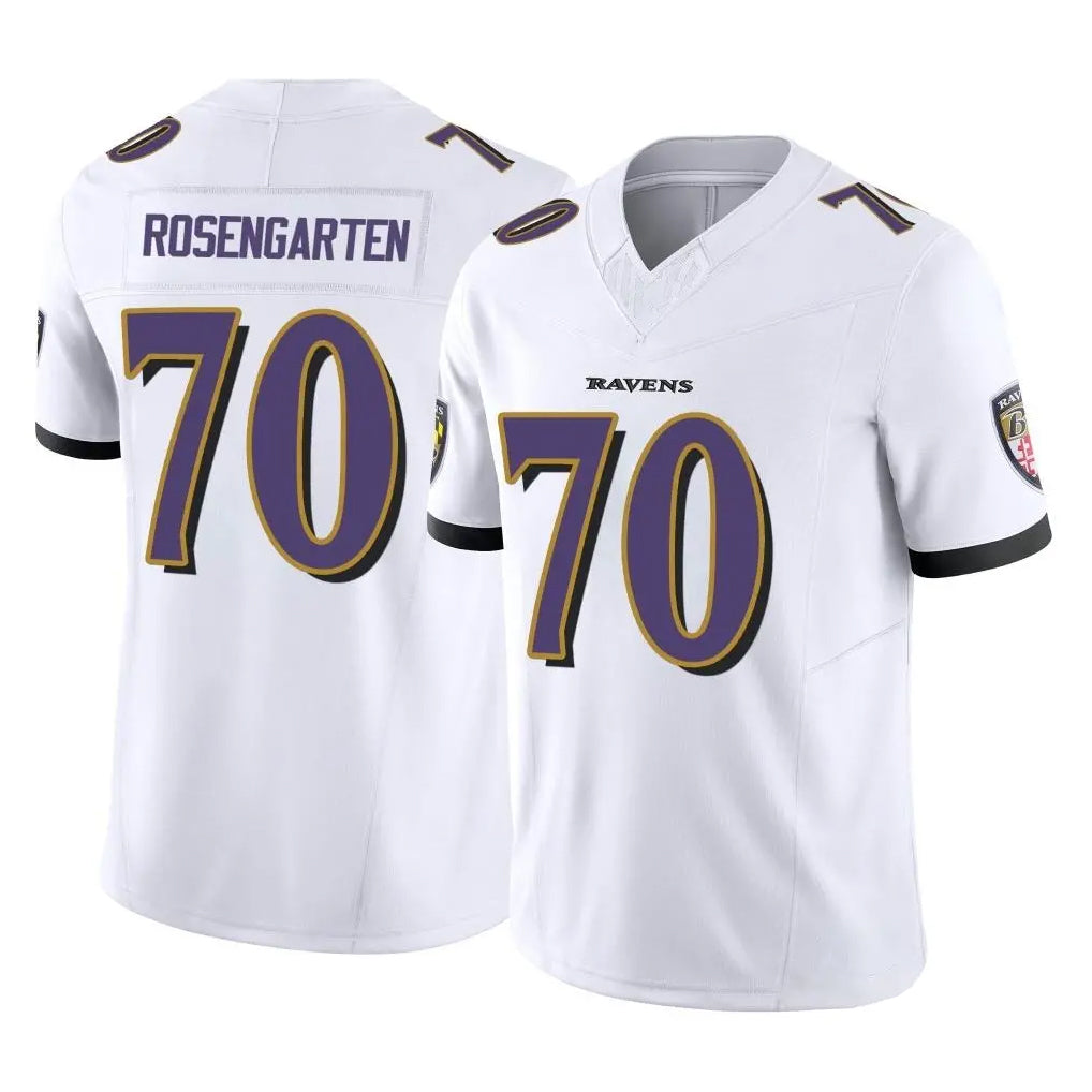 B.Ravens #70 Roger Rosengarten Player White Vapor F.U.S.E. Limited Home Game Kdoa Stitched Jerseys