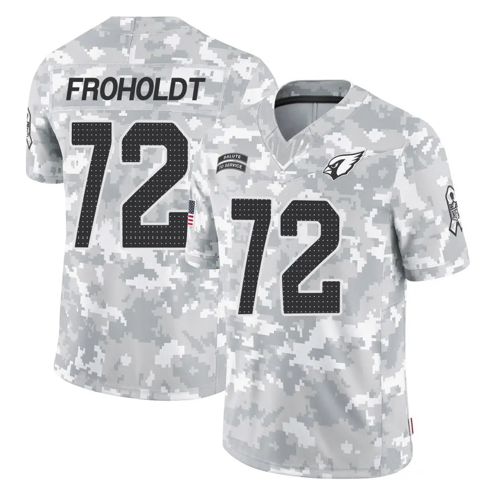 A.Cardinals #72 Hjalte Froholdt Player Arctic Camo Limited Salute To Service Home Game Kdoa Stitched Jerseys