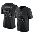 B.Bills #79 Spencer Brown Player Black RFLCTV Limited Kdoa Stitched Jerseys