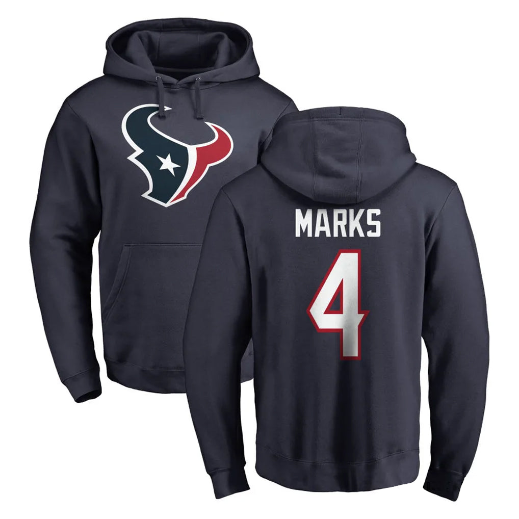 H.Texans #4 Woody Marks Player Navy Pro Line Pullover Hoodie Limited Game Kdoa Stitched Jerseys