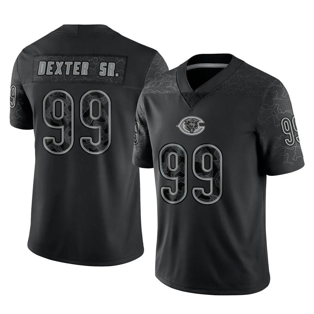 C.Bears #99 Gervon Dexter Sr. Player Black REFLECTIVE Limited Game Kdoa Stitched Jerseys