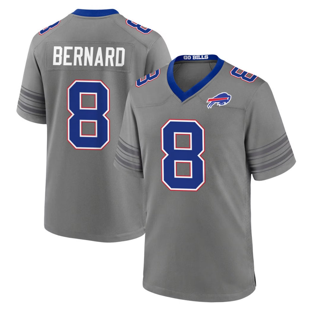 B.Bills #8 Terrel Bernard Player Gray Nickel City Home Game Kdoa Stitched Jerseys