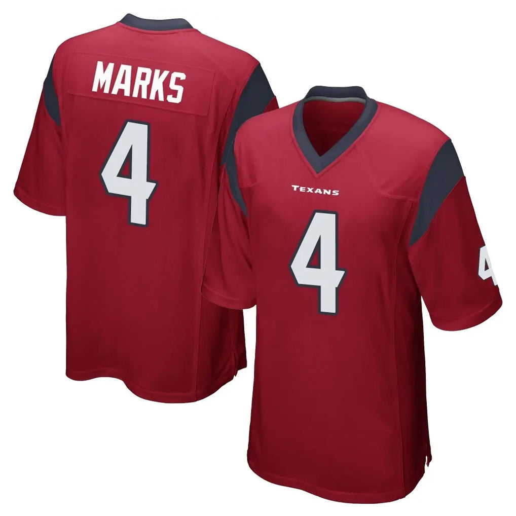H.Texans #4 Woody Marks Player Red Home Game Kdoa Stitched Jerseys