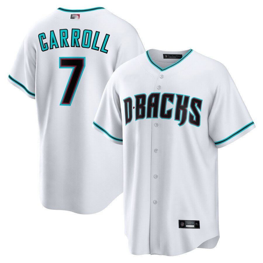 Kdoa A.Diamondbacks #7 Corbin Carroll Player White Replica Personalized Stitched Jerseys