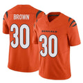 C.Bengals #30 Chase Brown Player Orange Vapor F.U.S.E. Limited Home Game Kdoa Stitched Jerseys
