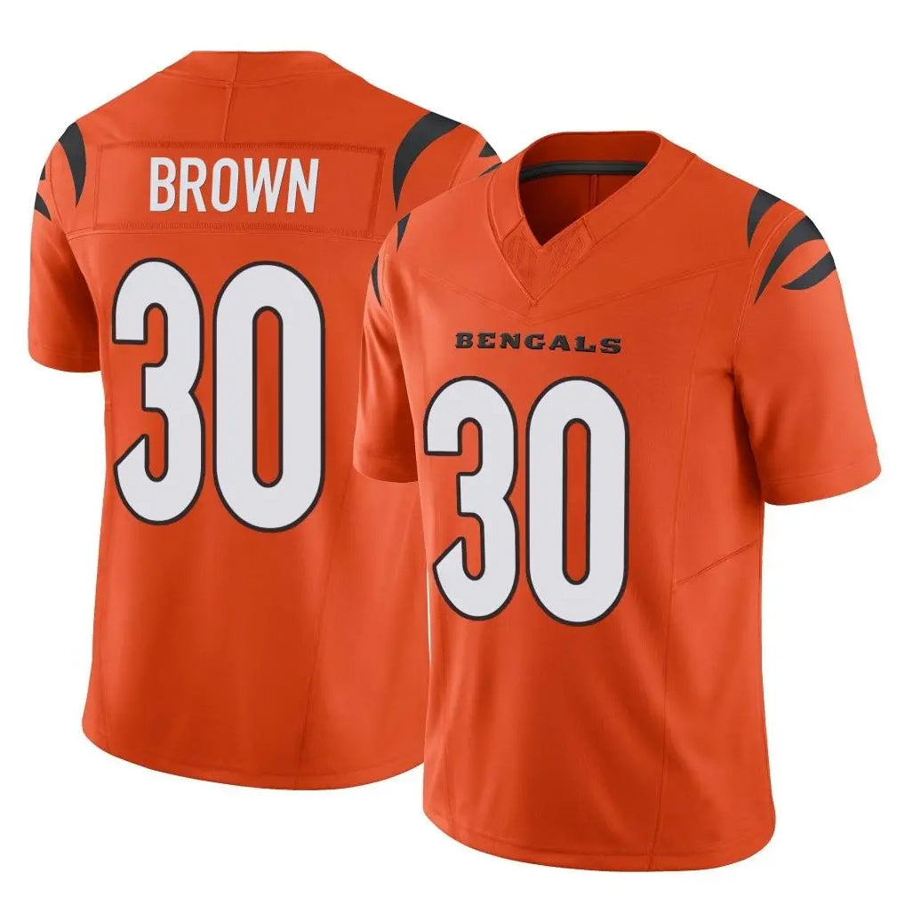 C.Bengals #30 Chase Brown Player Orange Vapor F.U.S.E. Limited Home Game Kdoa Stitched Jerseys
