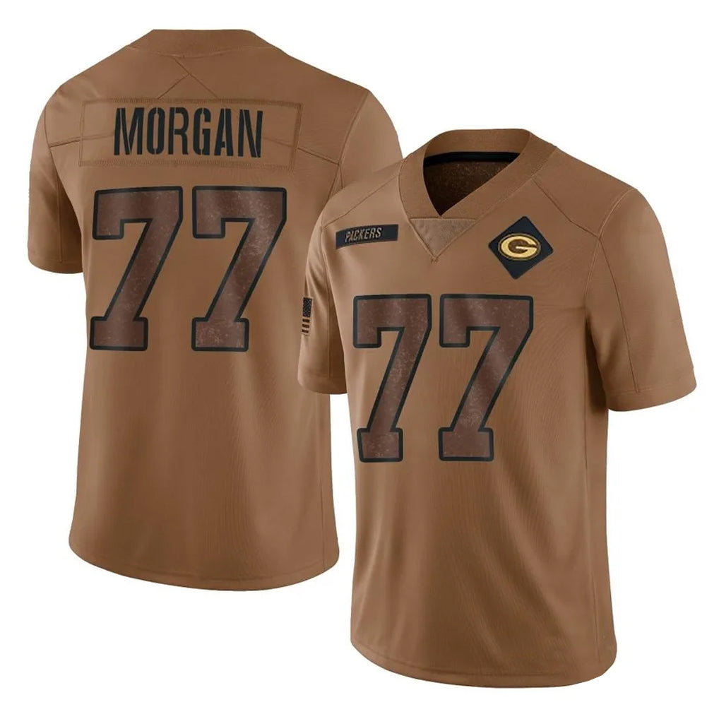 GB.Packers #77 Jordan Morgan Player Brown Salute To Service Limited Kdoa Stitched Jerseys