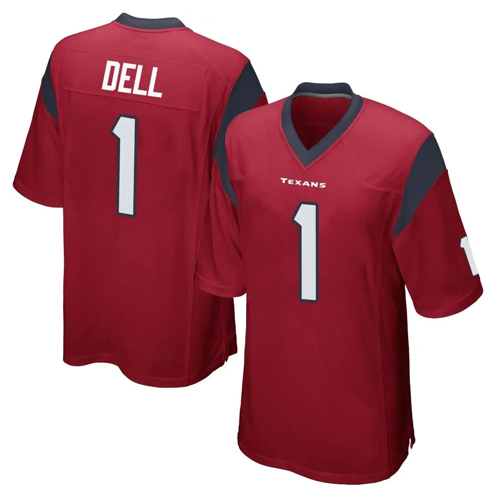 H.Texans #1 Tank Dell Player Red Home Game Kdoa Stitched Jerseys
