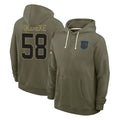 C.Panthers #58 Bobby Okereke Player Olive Salute to Service Hoodies Game Kdoa Stitched Jerseys