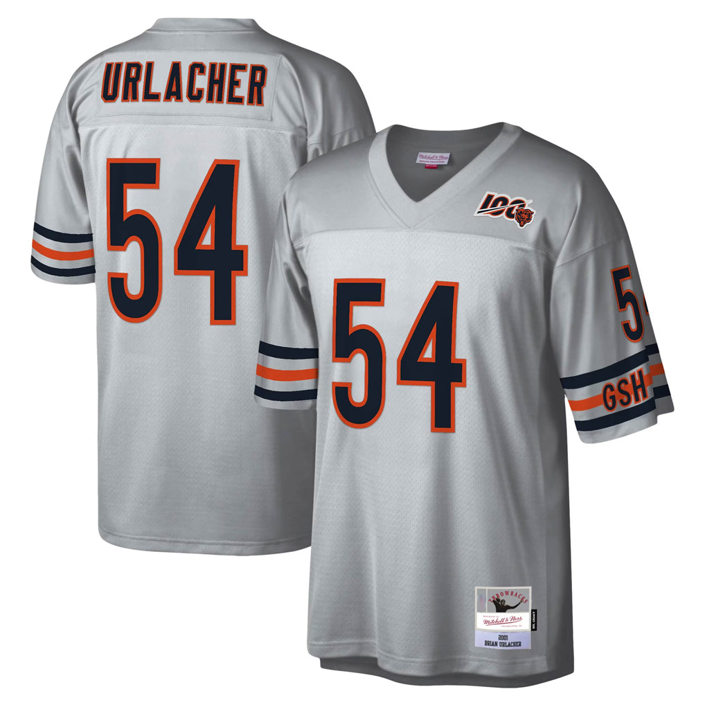 C.Bears #54 Brian Urlacher Player Silver Mitchell & Ness Legacy Replica Kdoa Stitched Jerseys