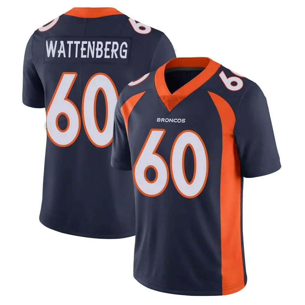 D.Broncos #60 Luke Wattenberg Player Navy Vapor Untouchable Limited Game Kdoa Stitched Jerseys