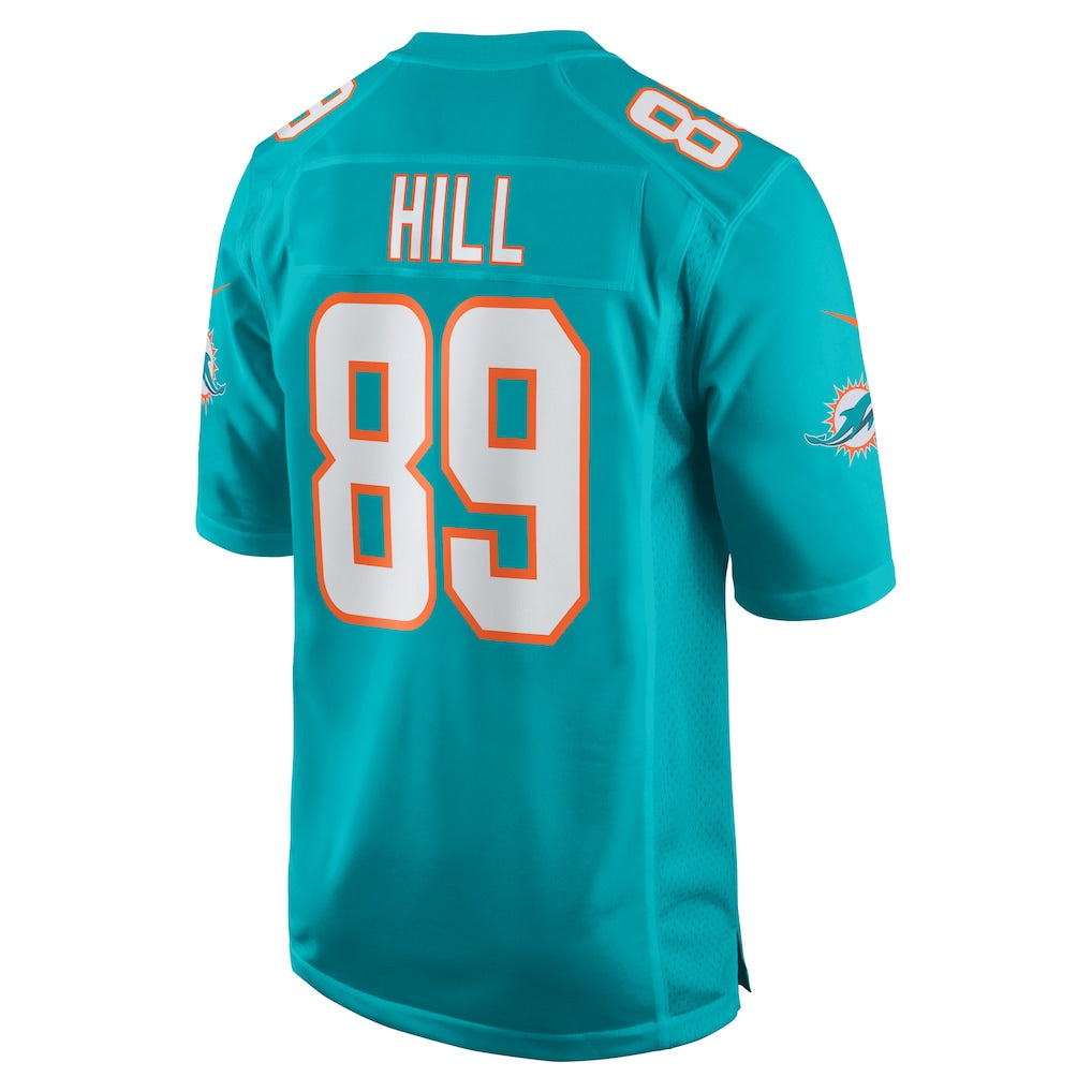 Kdoa M.Dolphins #89 Julian Hill Aqua Game Jersey