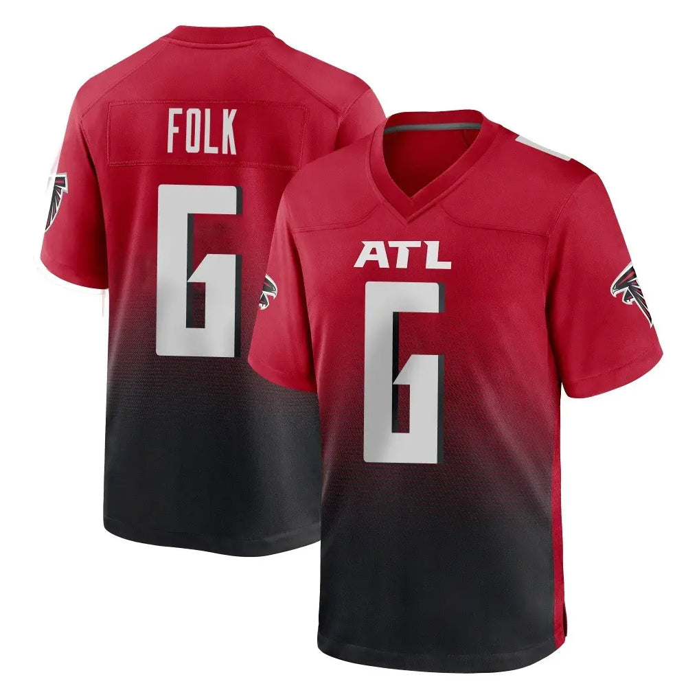 A.Falcons #6 Nick Folk Player Red Home Game Kdoa Stitched Jerseys