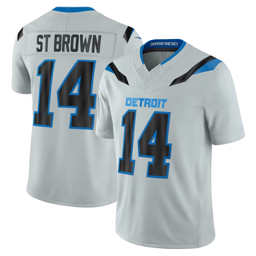 D.Lions #14 Amon-Ra St. Brown Player Silver Limited 2026 Rivalries Collection Home Game Kdoa Stitched Jerseys