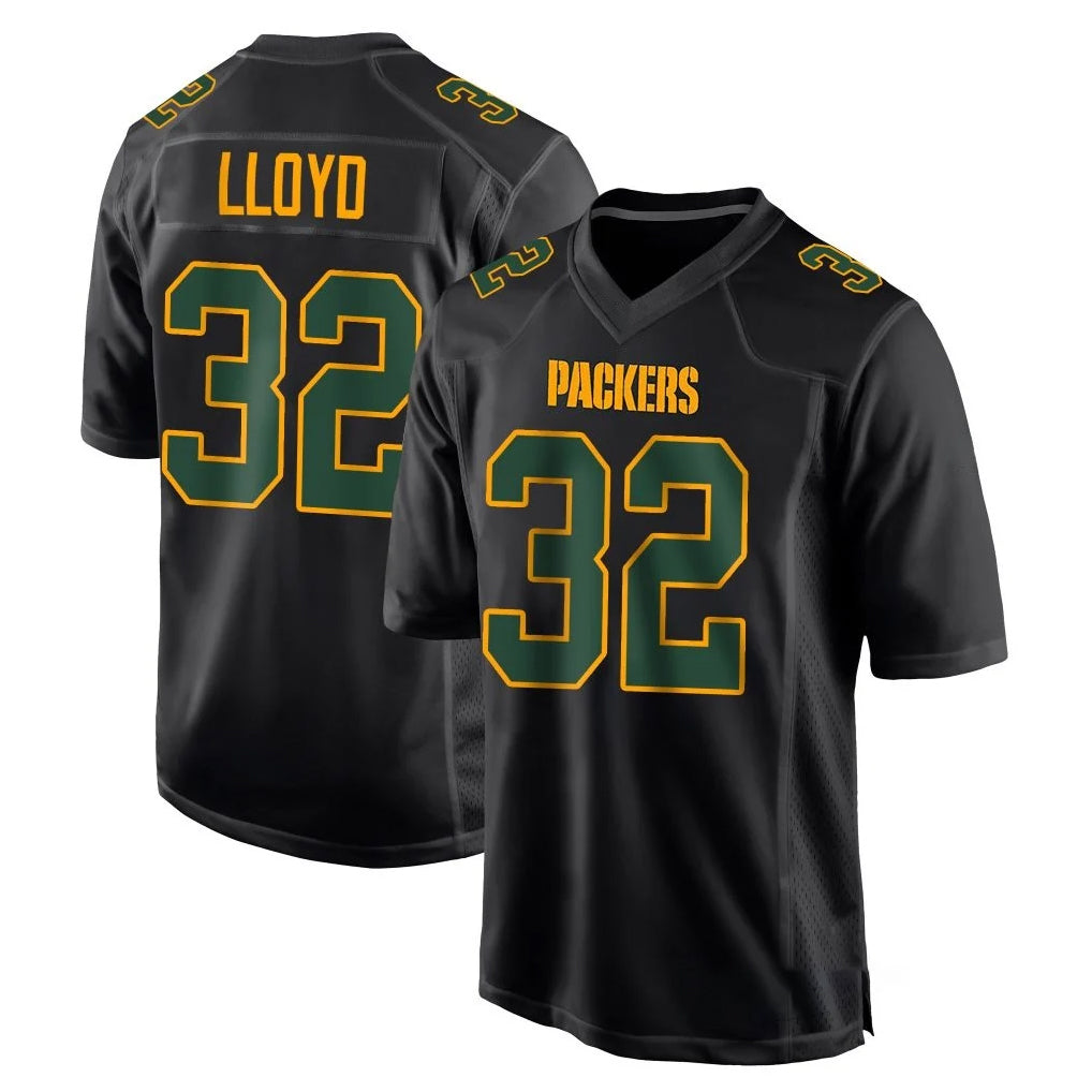 GB.Packers #32 MarShawn Lloyd Player Black Fashion Home Game Kdoa Stitched Jerseys