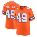 D.Broncos #49 Alex Singleton Player Orange Alternate Collection Throwback Game Kdoa Stitched Jerseys
