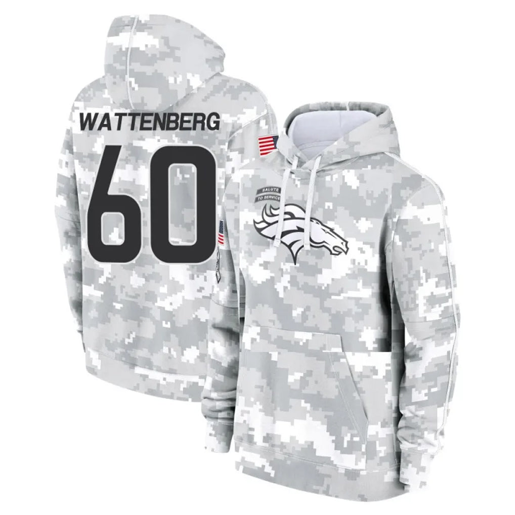 D.Broncos #60 Luke Wattenberg Player Arctic Camo Salute to Service Hoodies Limited Game Kdoa Stitched Jerseys