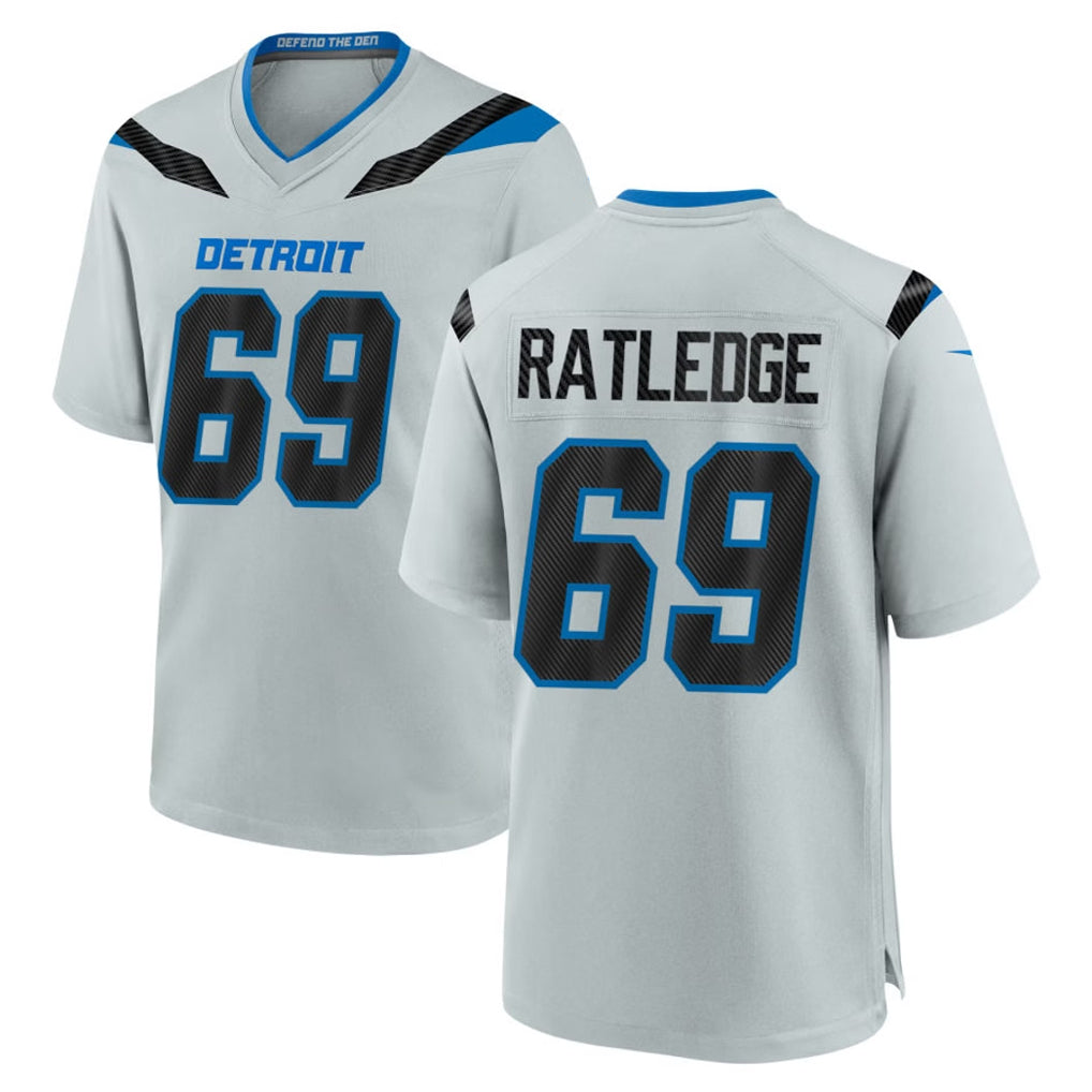 D.Lions #69 Tate Ratledge Player Silver 2026 Rivalries Collection Home Game Kdoa Stitched Jerseys
