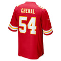 Kdoa KC.Chiefs #54 Leo Chenal Red Game Player Jersey