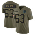 C.Panthers #63 Rasheed Walker Player Olive 2025 Salute to Service Limited Game Kdoa Stitched Jerseys