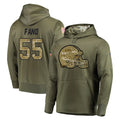 C.Browns #55 Spencer Fano Player Olive Salute to Service Pullover Hoodies Home Game Kdoa Stitched Jerseys