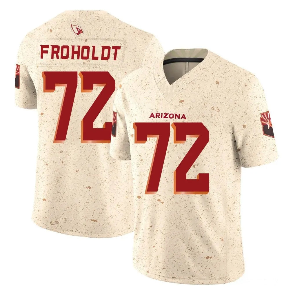 A.Cardinals #72 Hjalte Froholdt Player Cream Rivalries Collection Vapor Limited Home Game Kdoa Stitched Jerseys