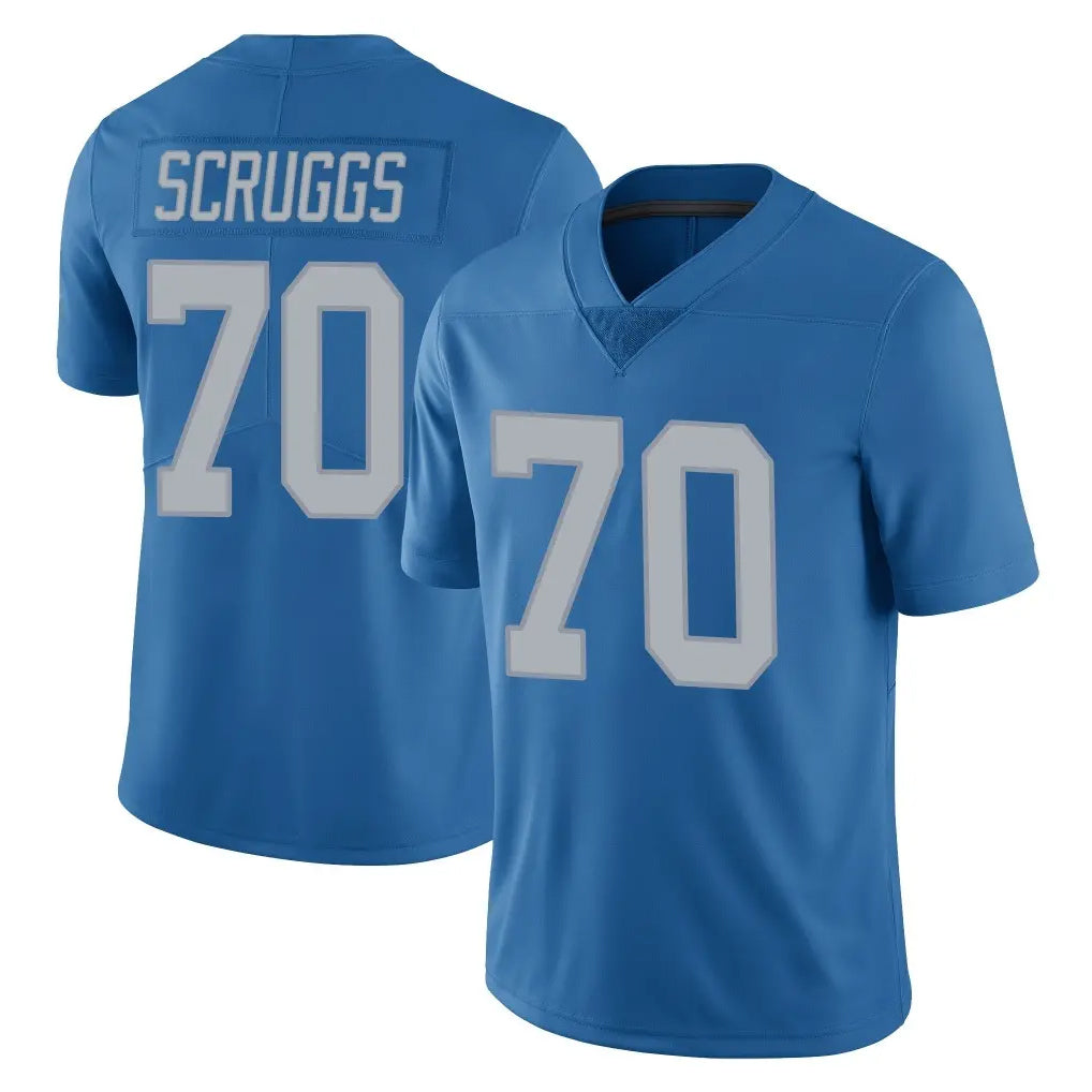 D.Lions #70 Juice Scruggs Player Blue Limited Throwback Vapor Untouchable Kdoa Stitched Jerseys
