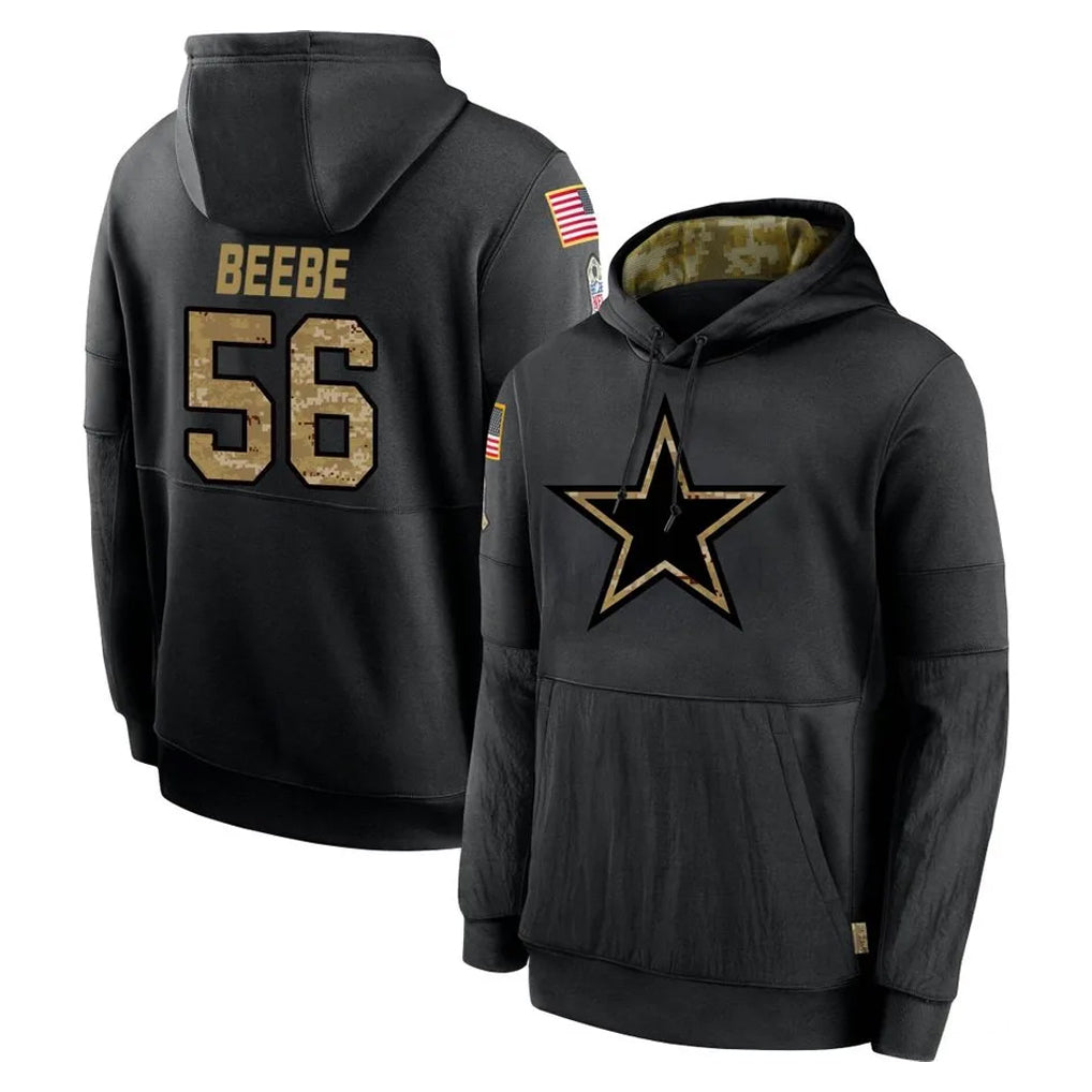 D.Cowboys #56 Cooper Beebe Player Black Salute to Service Pullover Hoodies Limited Xdoa Stitched Jerseys