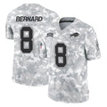 B.Bills #8 Terrel Bernard Player Arctic Camo Salute to Service Limited Game Kdoa Stitched Jerseys
