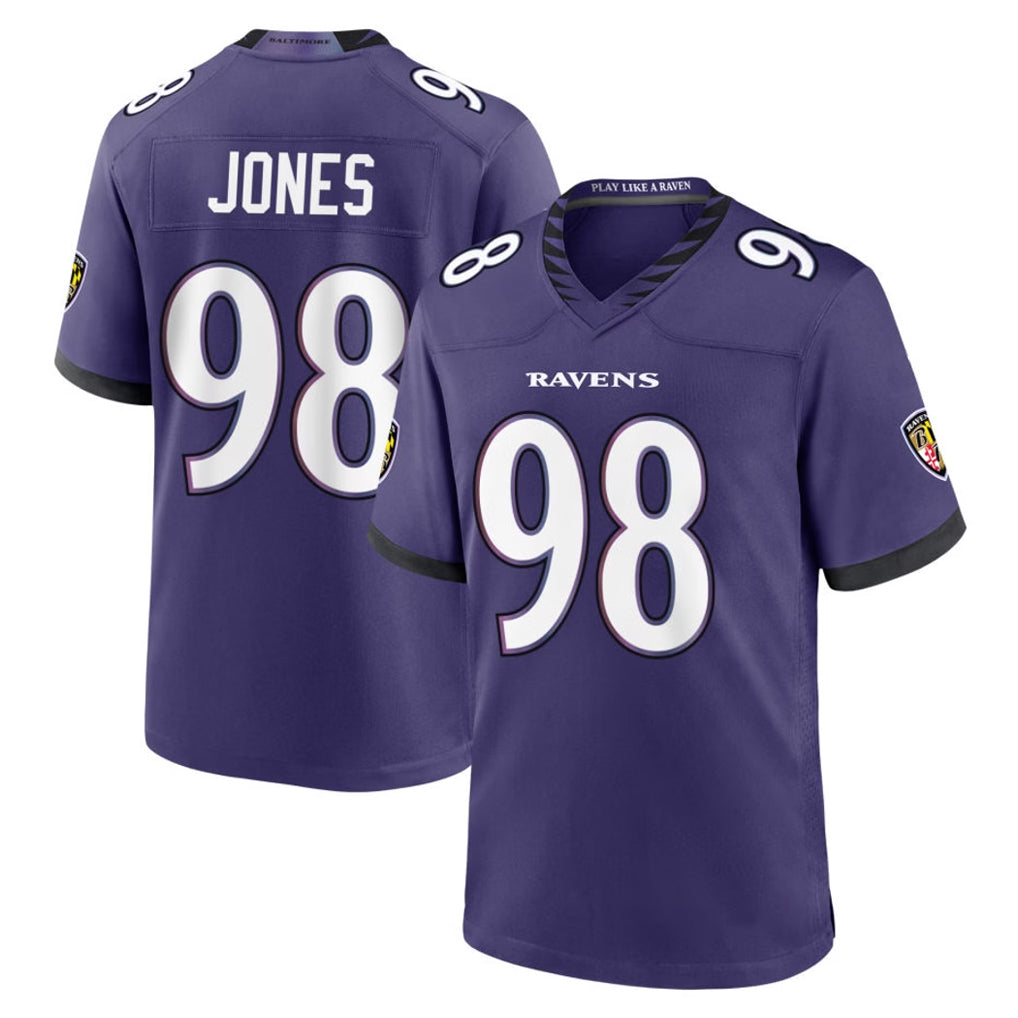 B.Ravens #98 Travis Jones Player Purple Limited Home Game Kdoa Stitched Jerseys