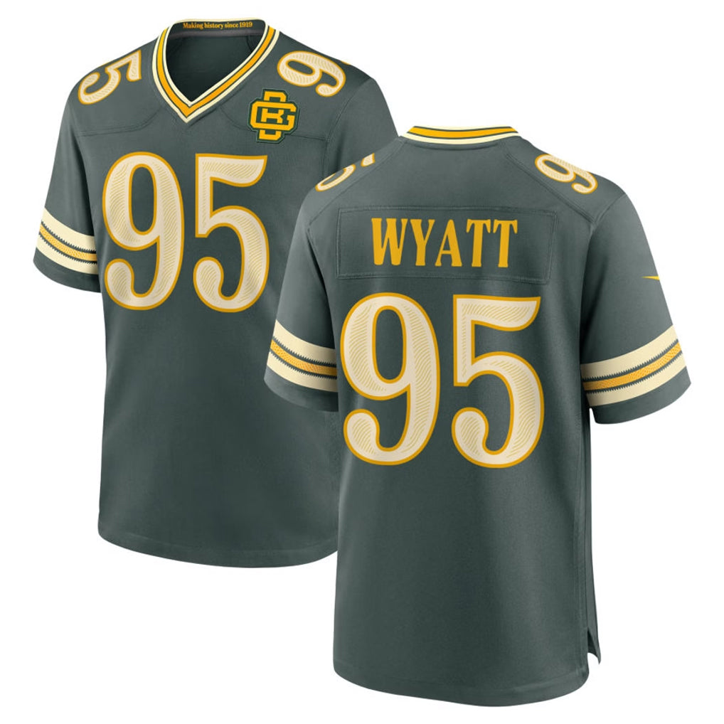 GB.Packers #95 Devonte Wyatt Player Green 2026 Rivalries Collection Home Game Edoa Stitched Jerseys