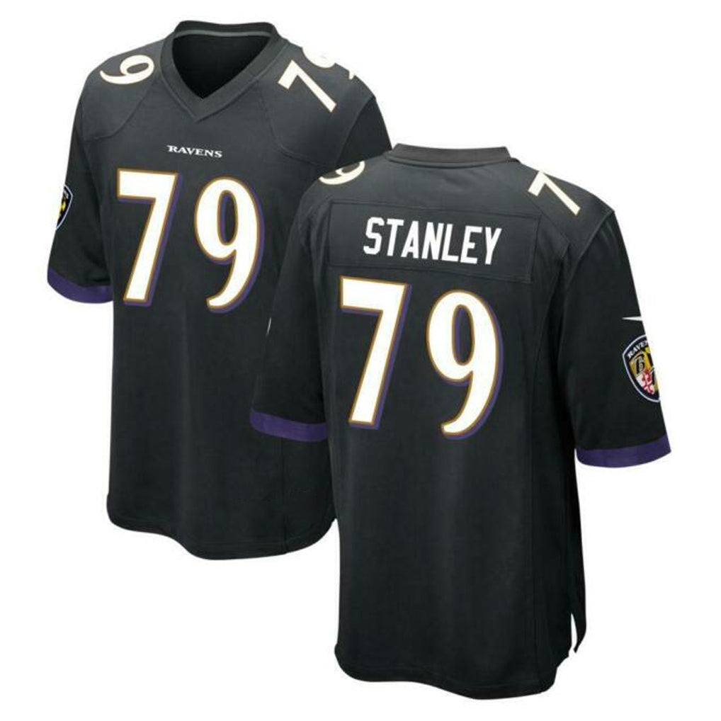 B.Ravens #79 Ronnie Stanley Player Black Alternate Home Game Kdoa Stitched Jerseys
