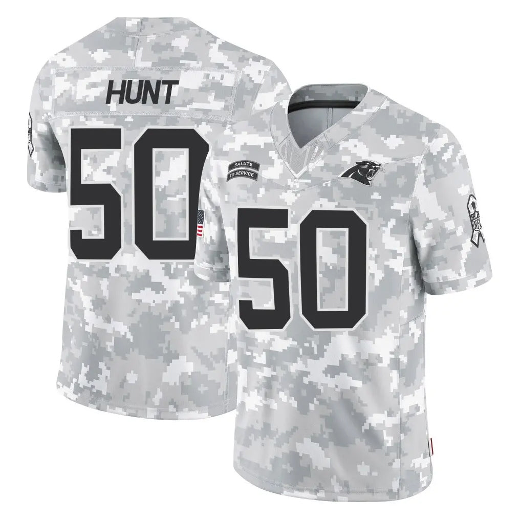 C.Panthers #50 Robert Hunt Player Arctic Camo Salute to Service Limited Game Kdoa Stitched Jerseys