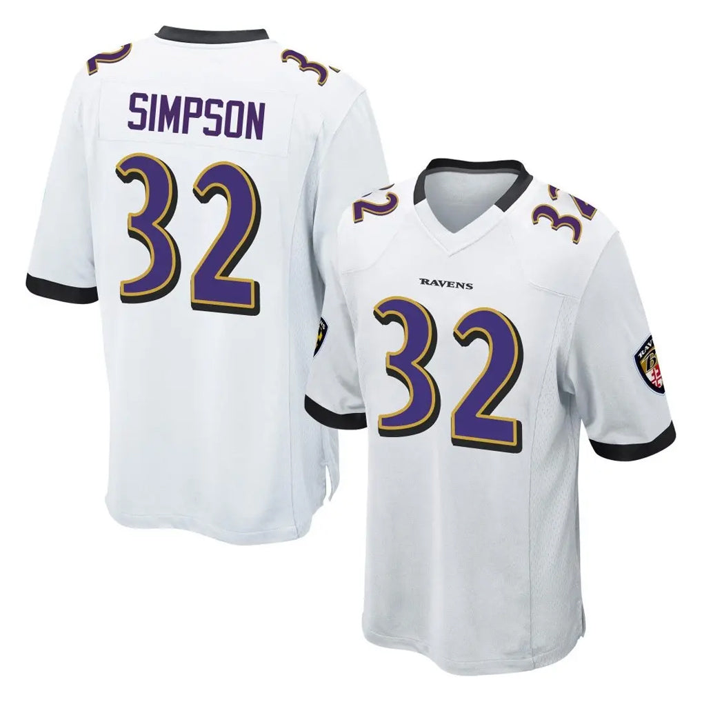 B.Ravens #32 Trenton Simpson Player White Home Game Kdoa Stitched Jerseys