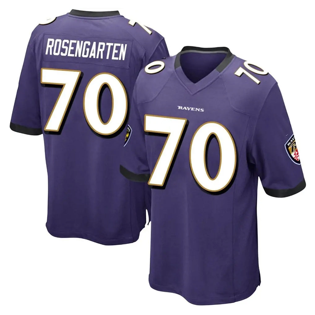 B.Ravens #70 Roger Rosengarten Player Purple Home Game Kdoa Stitched Jerseys