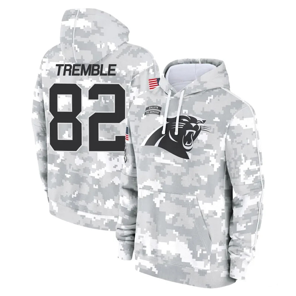 C.Panthers #82 Tommy Tremble Player Arctic Camo Salute to Service Pullover Hoodies Limited Game Kdoa Stitched Jerseys