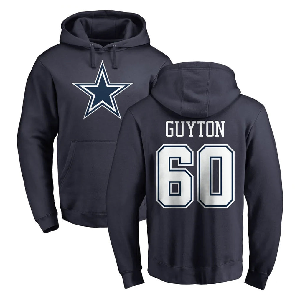 D.Cowboys #60 Tyler Guyton Player Navy Pullover Hoodies Limited Xdoa Stitched Jerseys