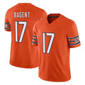 C.Bears #17 Tyson Bagent Player Orange Vapor F.U.S.E. Limited Home Game Kdoa Stitched Jerseys