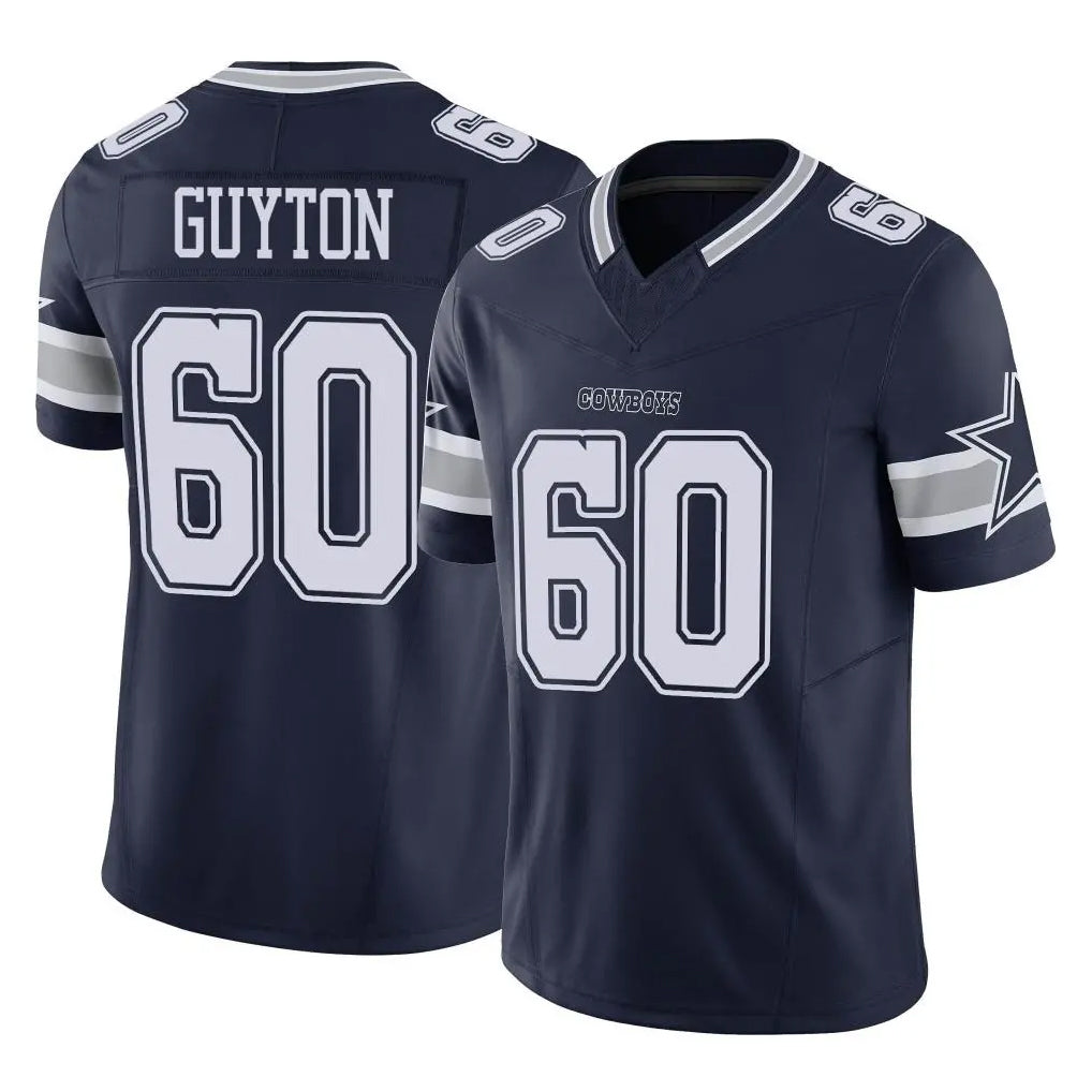 D.Cowboys #60 Tyler Guyton Player Navy Limited Vapor F.U.S.E. Home Game Xdoa Stitched Jerseys