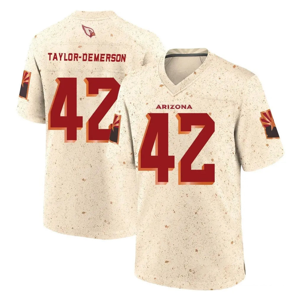 A.Cardinals #42 Dadrion Taylor-Demerson Player Cream Rivalries Collection Game Kdoa Stitched Jerseys