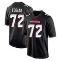 H.Texans #72 Tommy Togiai Player Carbon Black Fashion Home Game Kdoa Stitched Jerseys