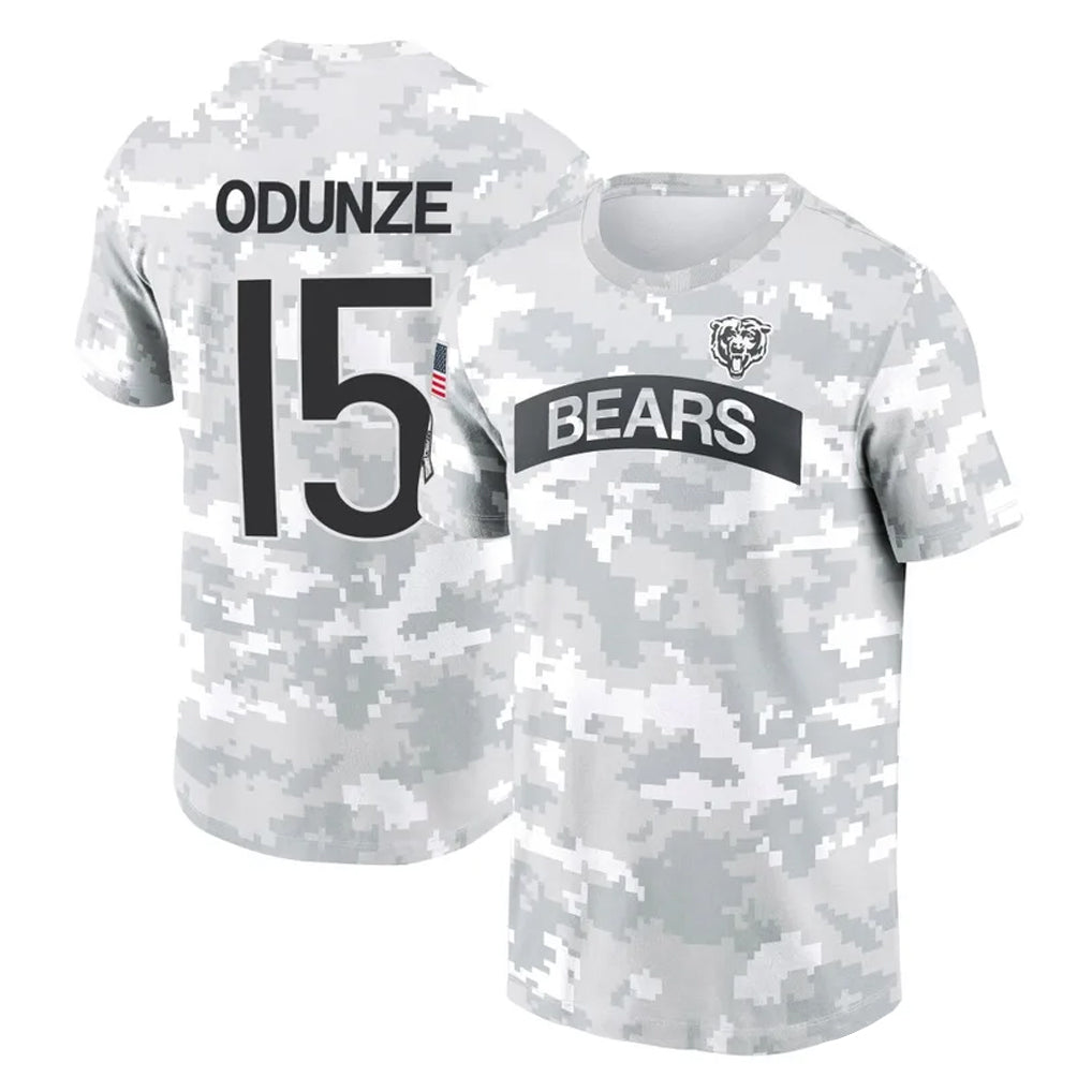 C.Bears #15 Rome Odunze Player Arctic Camo Salute to Service Performance T-Shirt Limited Kdoa Stitched Jerseys
