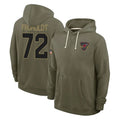 A.Cardinals #72 Hjalte Froholdt Player Olive Salute to Service Pullover Hoodies Limited Kdoa Stitched Jerseys