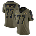 GB.Packers #77 Jordan Morgan Player Olive Salute To Service Limited Game Kdoa Stitched Jerseys