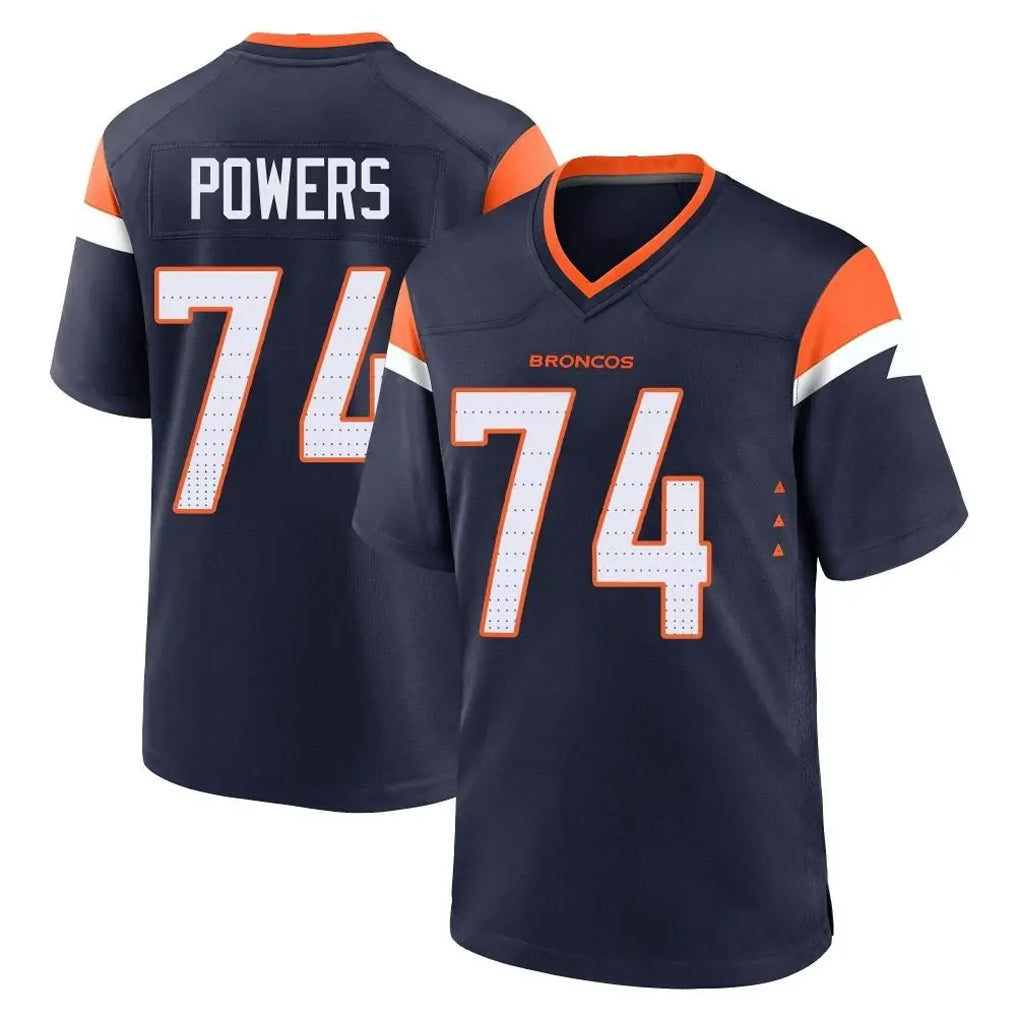 D.Broncos #74 Ben Powers Player Navy Home Game Kdoa Stitched Jerseys