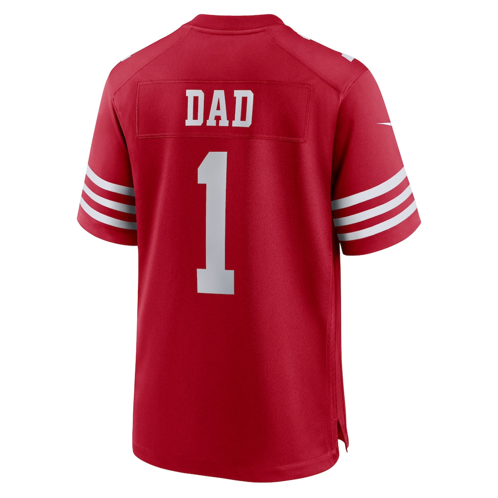 Kdoa SF.49ers #1 Dad Scarlet Game Jersey