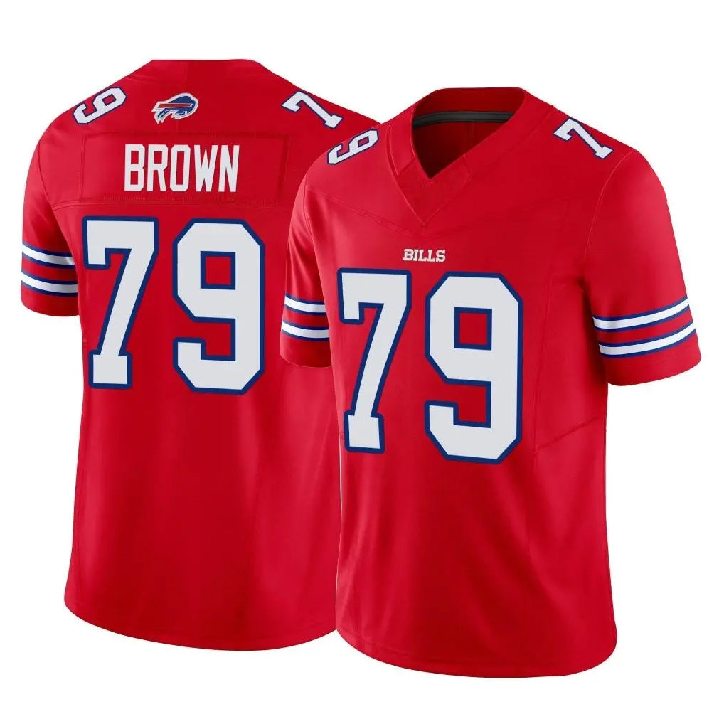 B.Bills #79 Spencer Brown Player Red Vapor F.U.S.E. Jersey Limited Home Game Kdoa Stitched Jerseys