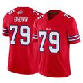 B.Bills #79 Spencer Brown Player Red Vapor F.U.S.E. Jersey Limited Home Game Kdoa Stitched Jerseys